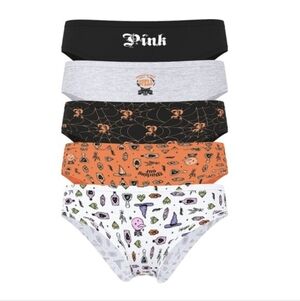 Victoria's Secret PINK 5-Pack Cotton Cheeky Panties Halloween (M) NWT!